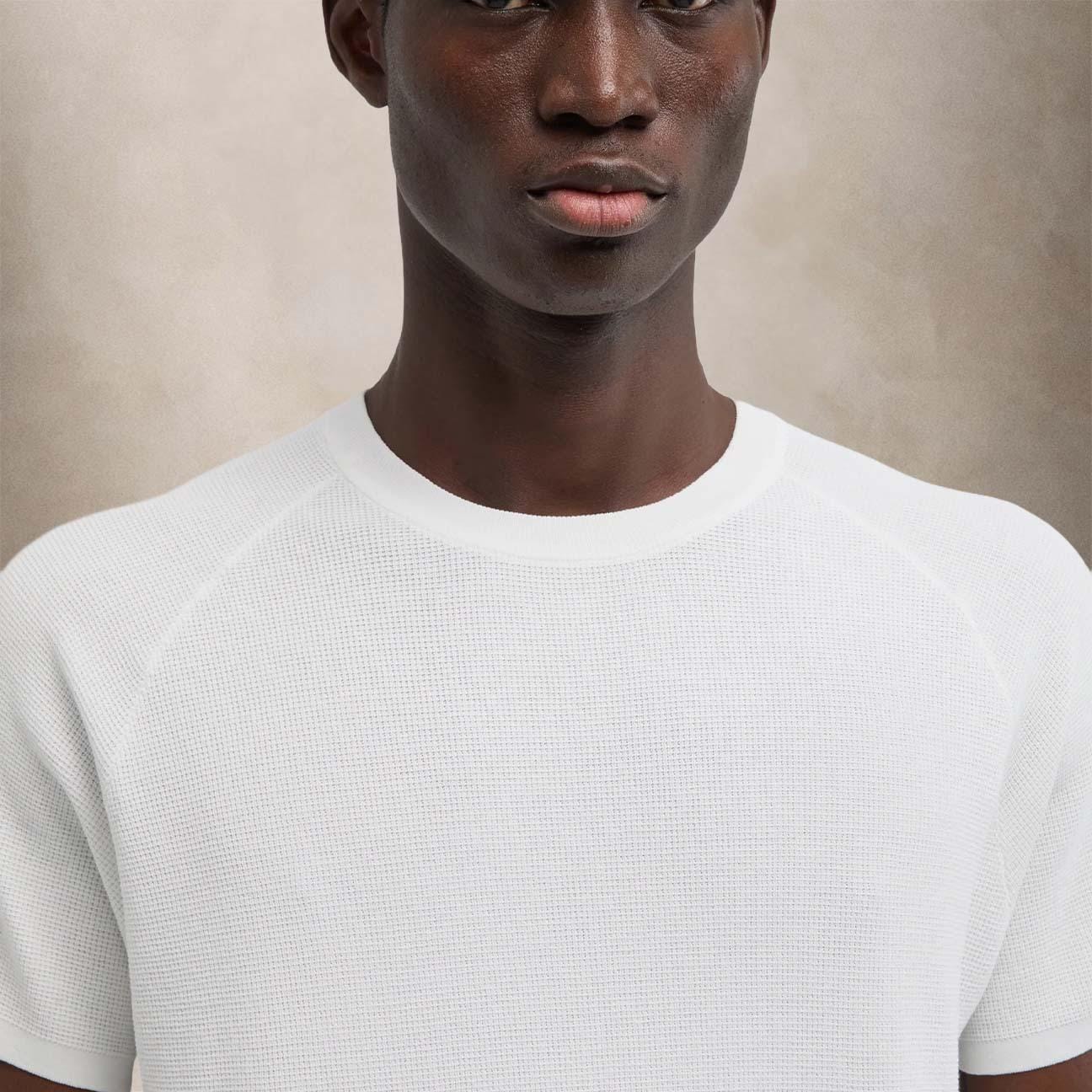 ASPESI Maglia uomo in cotone waffle micro Bianco