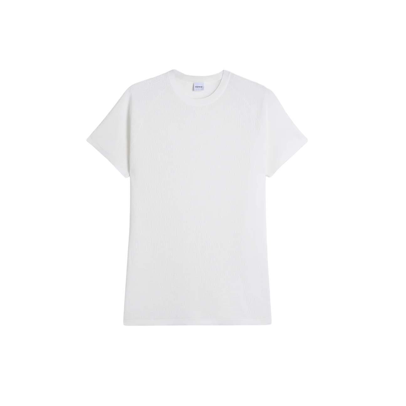 ASPESI Maglia uomo in cotone waffle micro Bianco
