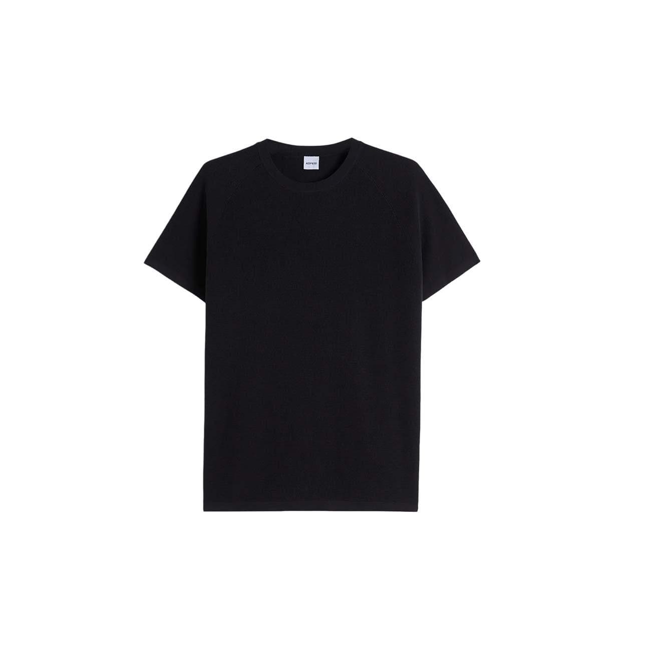 ASPESI Maglia uomo in cotone waffle micro Blue