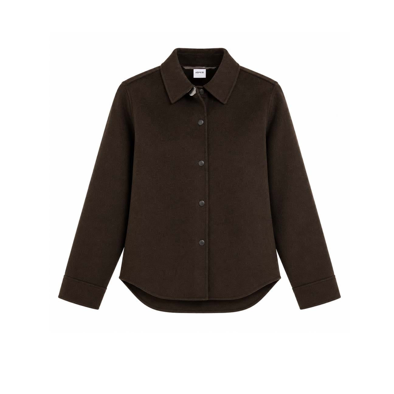 ASPESI Overshirt donna Glue in panno double Marrone