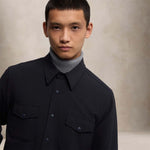 ASPESI Overshirt uomo in flanella imbottita Blue