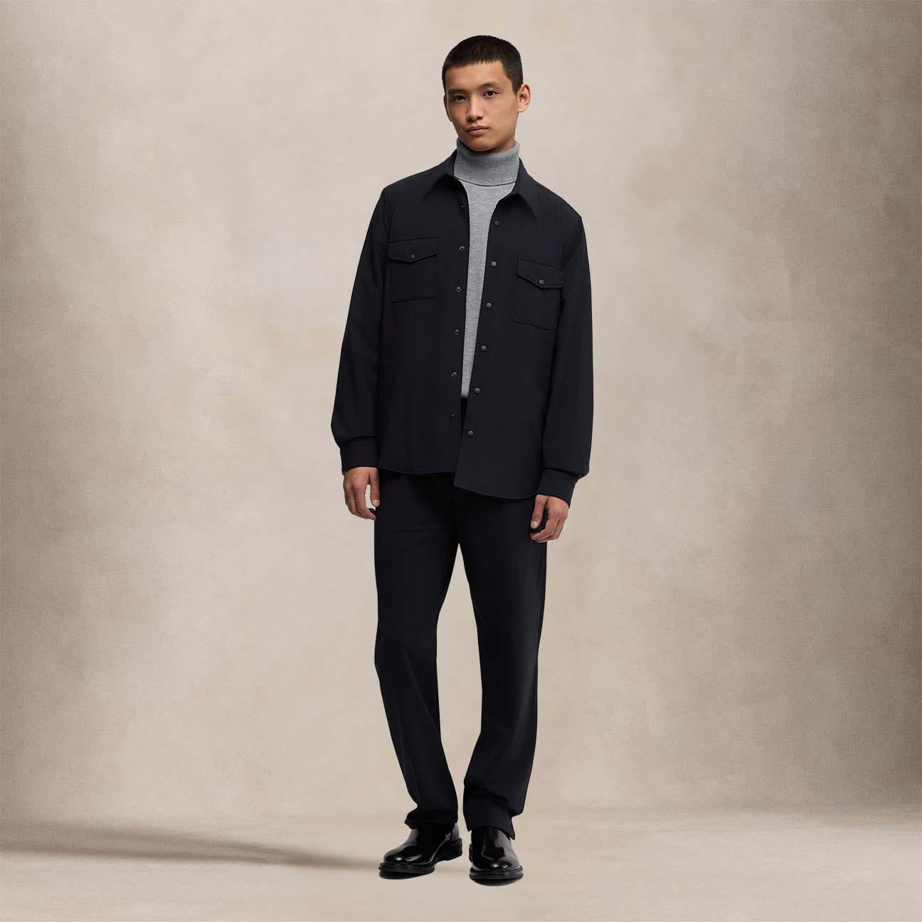 ASPESI Overshirt uomo in flanella imbottita Blue