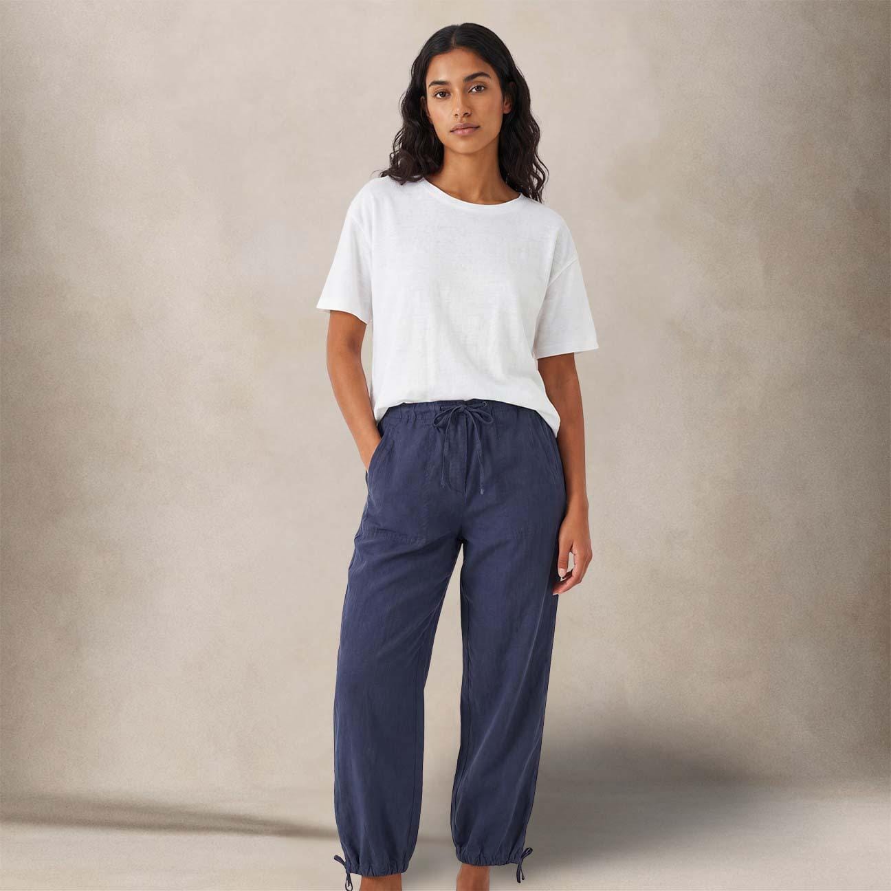 ASPESI Pantalone donna cargo in popeline Blue