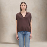 ASPESI Polo da donna in cotone Marrone