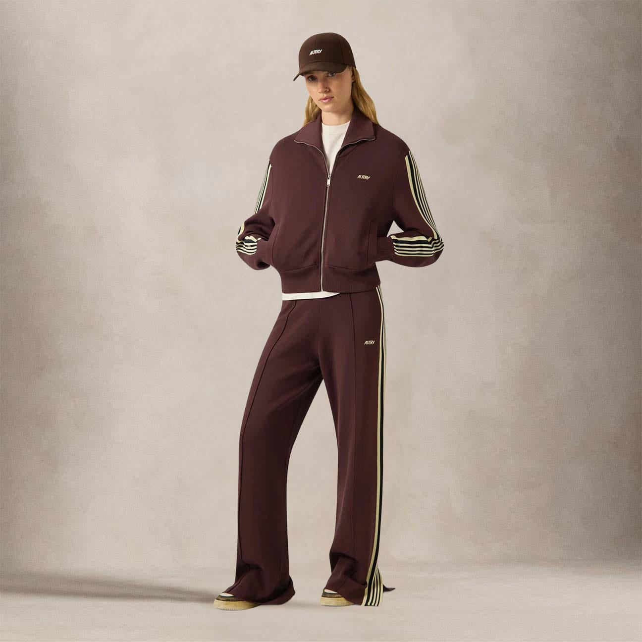 AUTRY Jogger donna in viscosa lavorata a maglia Bordeaux
