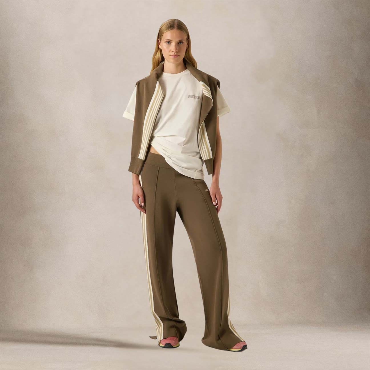 AUTRY Jogger donna in viscosa lavorata a maglia Bordeaux