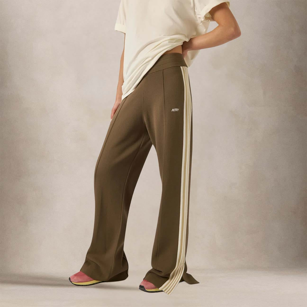 AUTRY Jogger donna in viscosa lavorata a maglia Bordeaux
