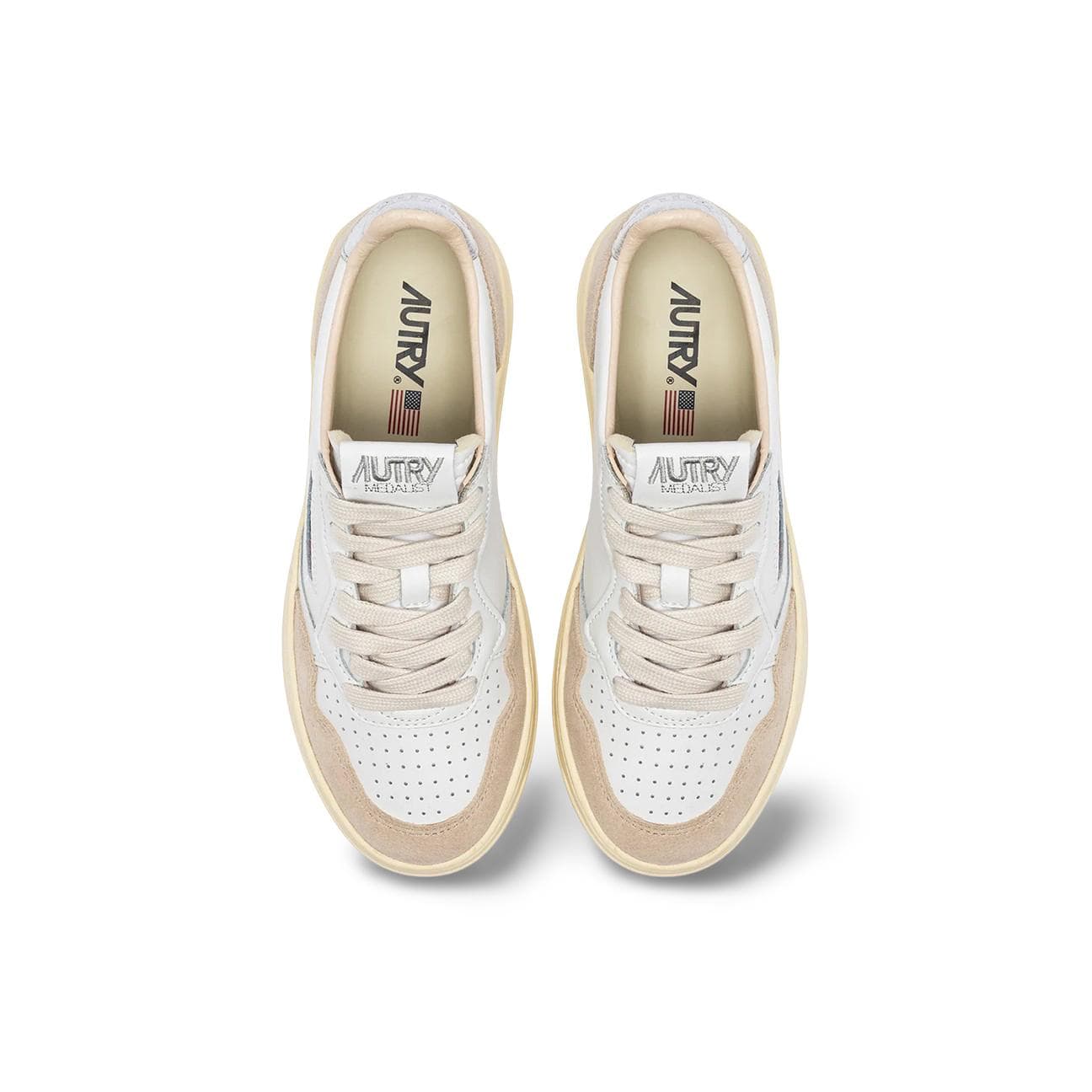 AUTRY Sneackers donna Medalist in pelle e suede Oro