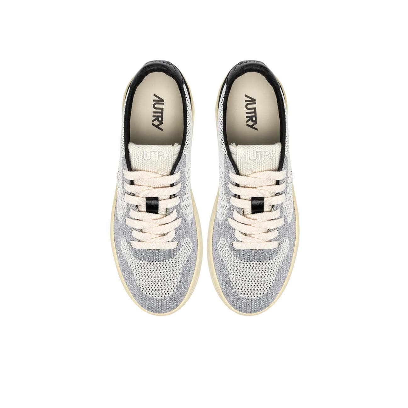 AUTRY Sneakers donna  Medalist Easyknit Low maglia Argento e Nero