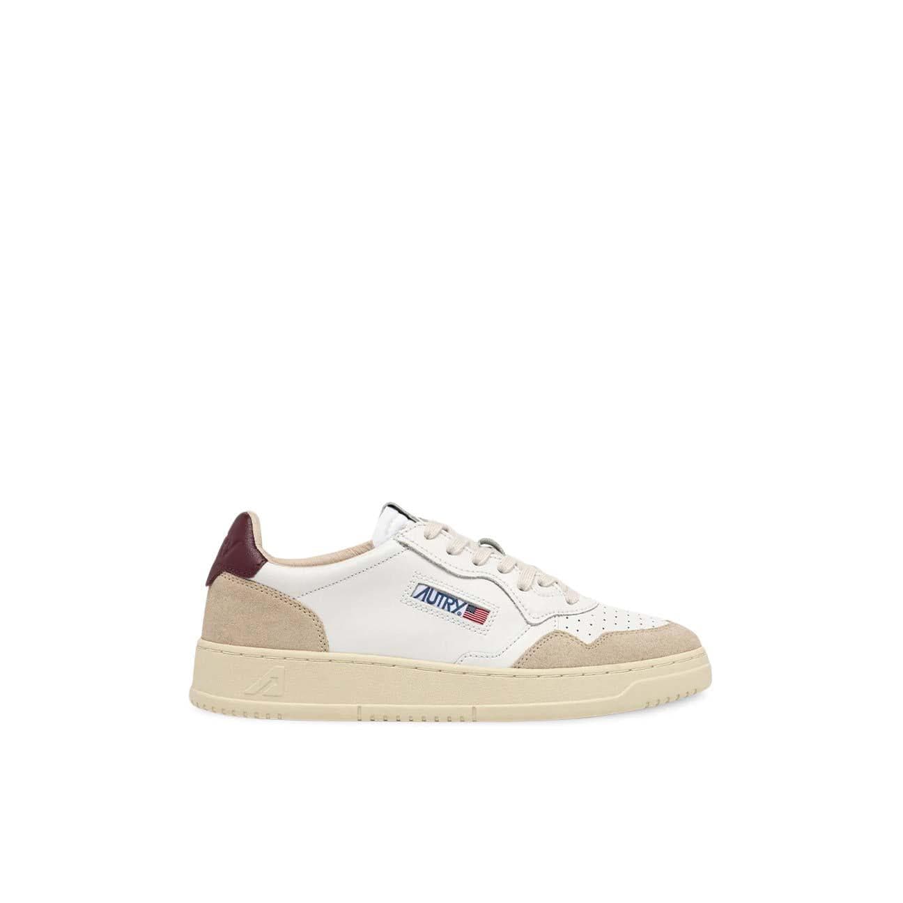 AUTRY Sneakers donna Medalist Low Bianco e Bordeaux