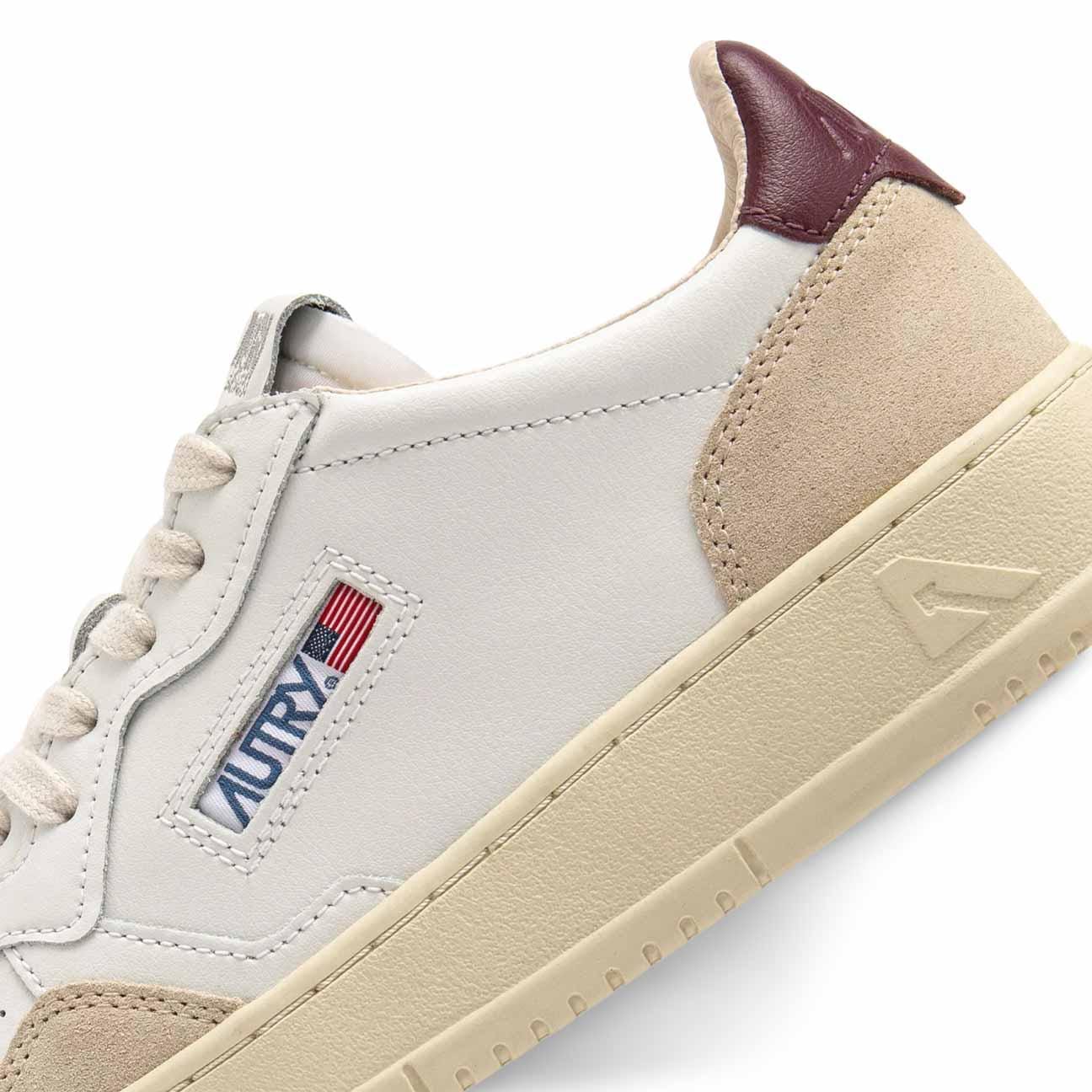 AUTRY Sneakers donna Medalist Low Bianco e Bordeaux
