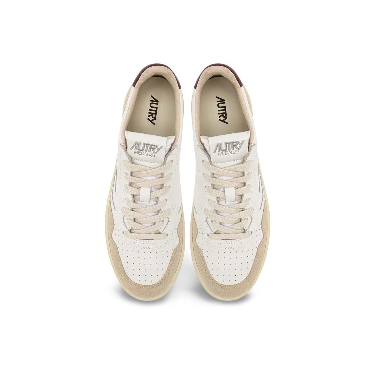 AUTRY Sneakers donna Medalist Low Bianco e Bordeaux