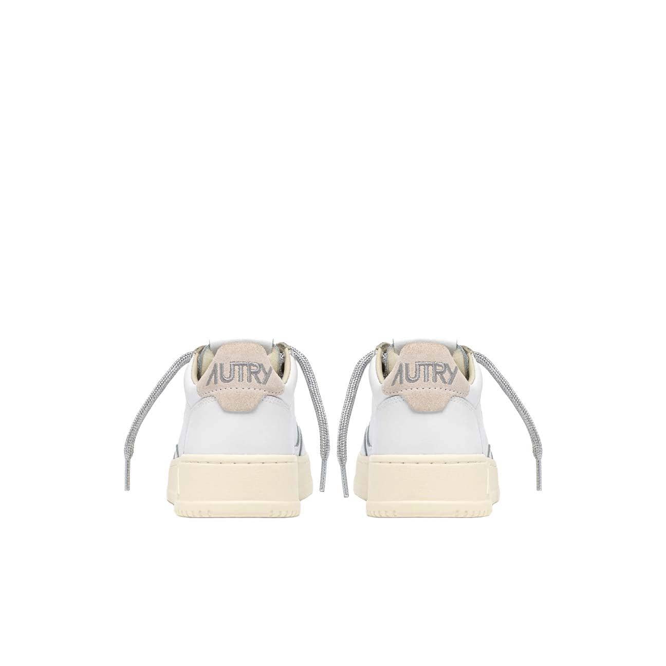 AUTRY Sneakers donna Medalist Low in pelle Bianco e Argento