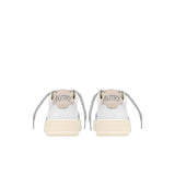 AUTRY Sneakers donna Medalist Low in pelle Bianco e Argento
