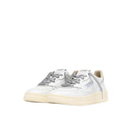 AUTRY Sneakers donna Medalist Low in pelle Bianco e Argento