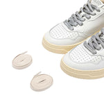 AUTRY Sneakers donna Medalist Low in pelle Bianco e Argento
