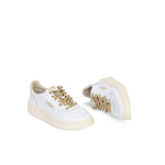 AUTRY Sneakers donna Medalist Low in pelle Bianco e Oro