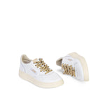 AUTRY Sneakers donna Medalist Low in pelle Bianco e Oro