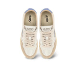 AUTRY Sneakers donna Medalist Low in pelle e suede Bianco e Robbia Blue