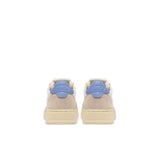 AUTRY Sneakers donna Medalist Low in pelle e suede Bianco e Robbia Blue