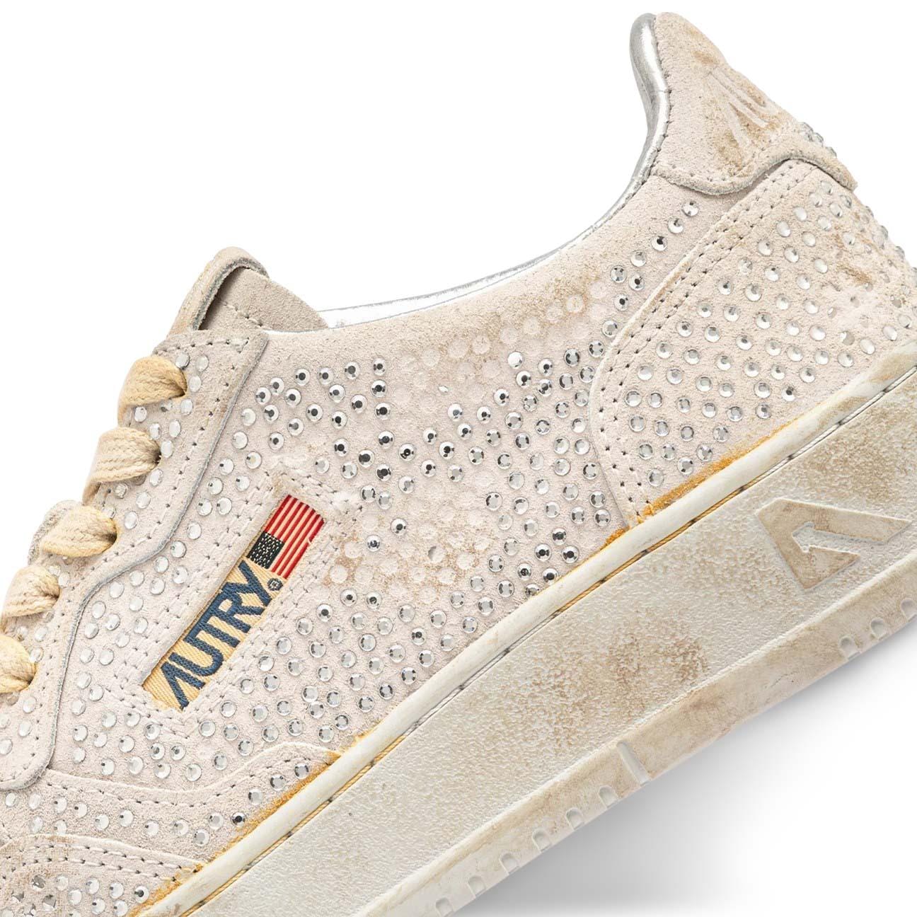 AUTRY Sneakers donna Medalist Low microstrass  Crystal Bianco