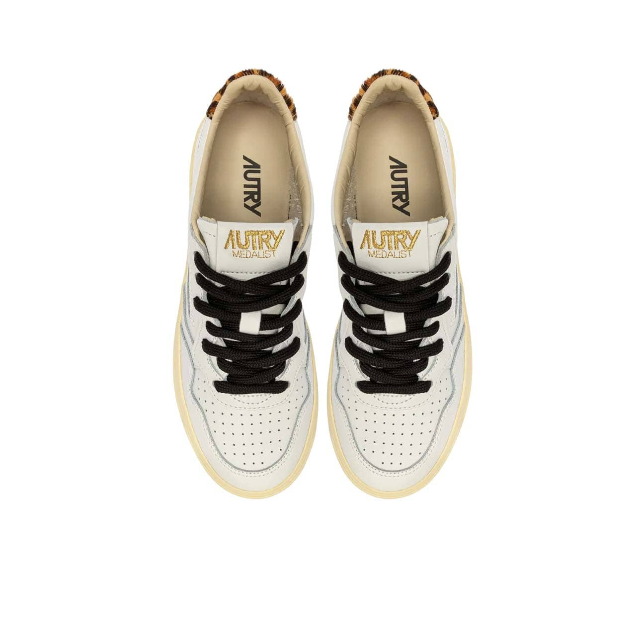 AUTRY Sneakers donna Medalist Low OC02 Bianco e Leopardo