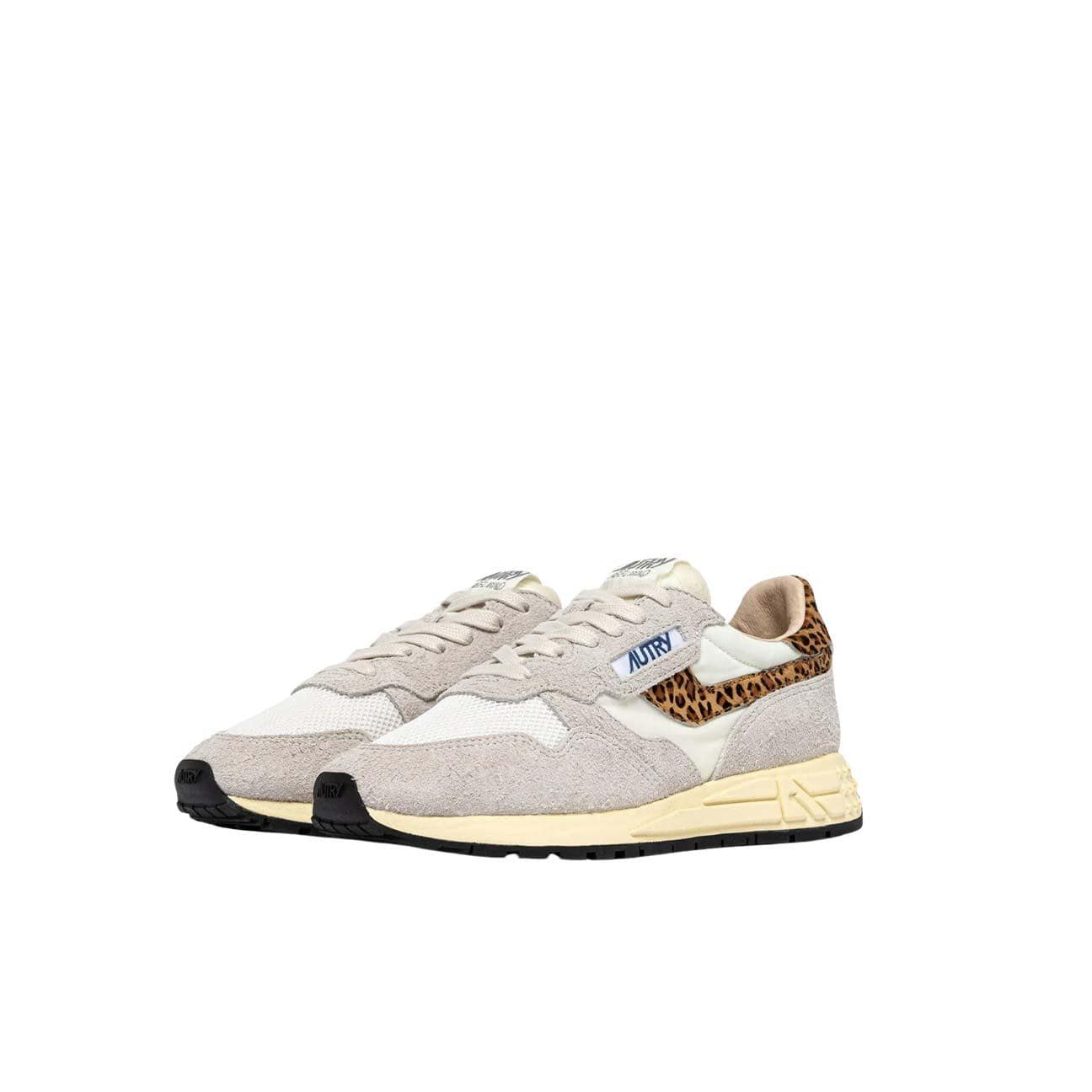 AUTRY Sneakers donna Reelwind Low Bianco e Leopardo