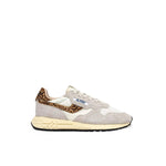 AUTRY Sneakers donna Reelwind Low Bianco e Leopardo