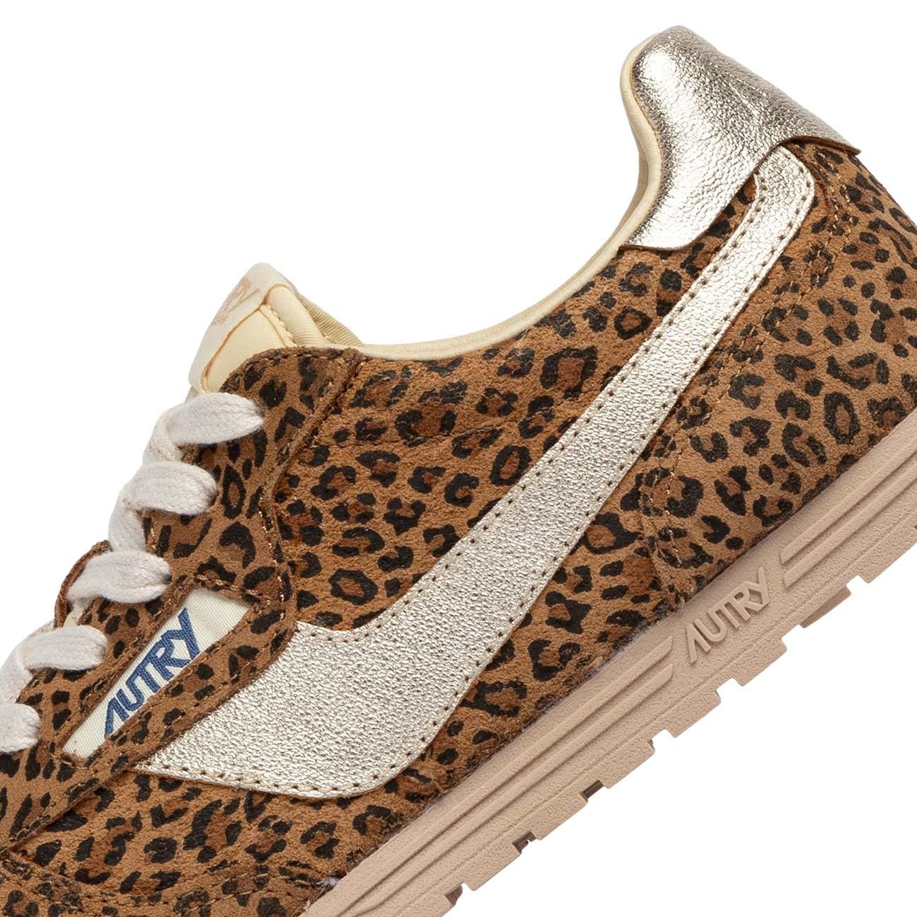 AUTRY Sneakers donna Windspin insuede Leopard e Platino