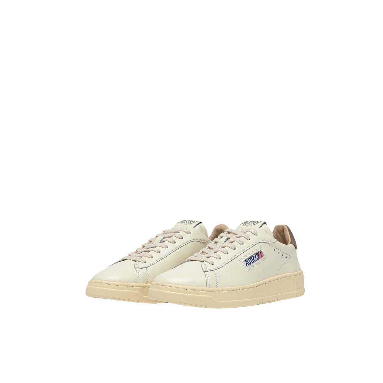 AUTRY Sneakers uomo Dallas Low in pelle Bianco e Morel