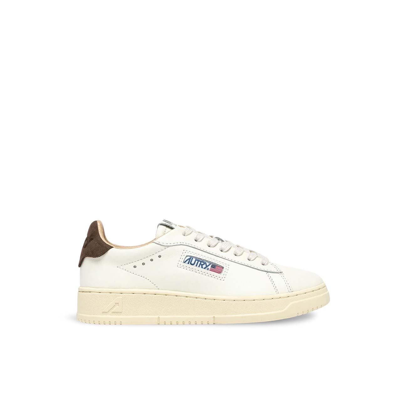 AUTRY Sneakers uomo Dallas Low in pelle Bianco e Morel