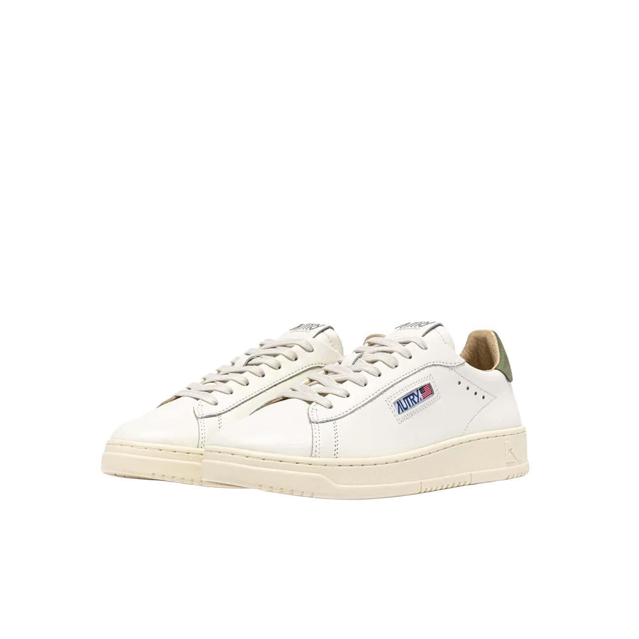 AUTRY Sneakers uomo Dallas Low in pelle Bianco e Verde Militare