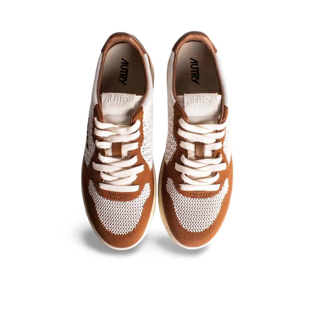 AUTRY Sneakers uomo Medalist Easeknit KB05 low Marrone e Avorio