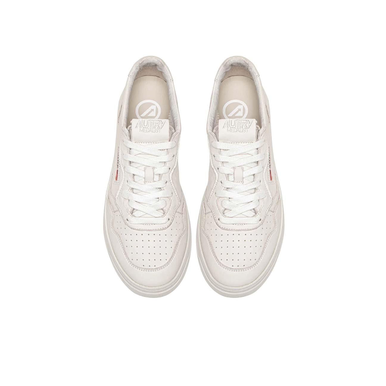 AUTRY Sneakers uomo Medalist Low in nappa Soft Bianco Ottico