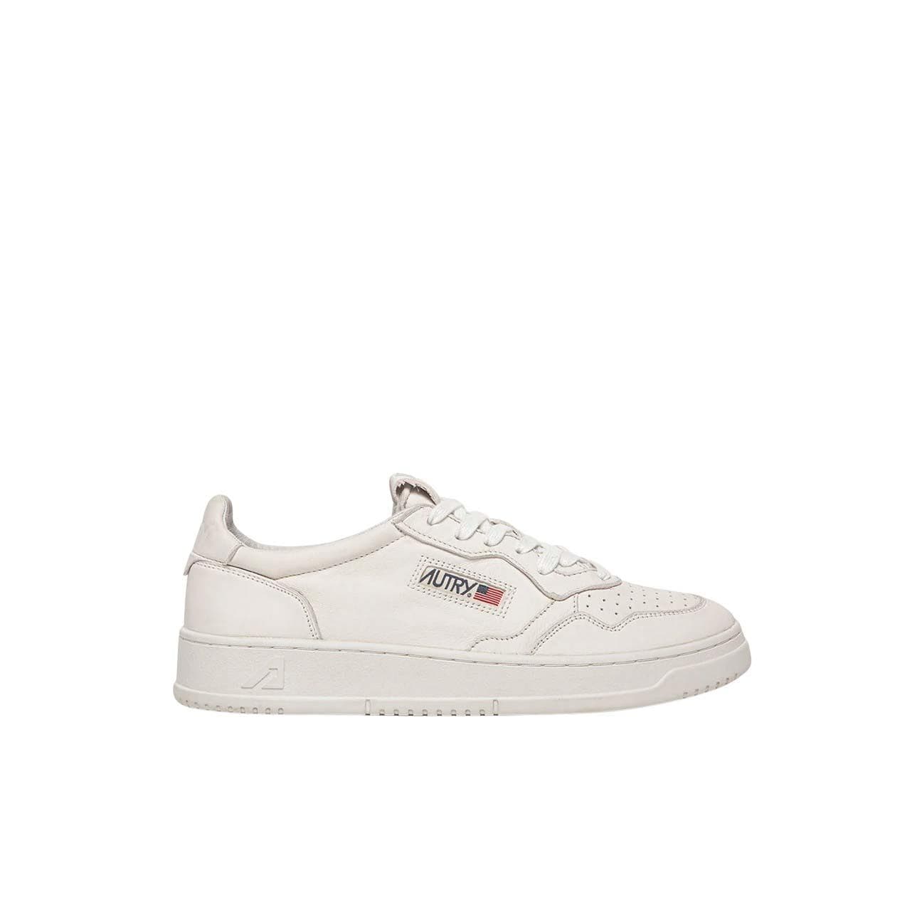 AUTRY Sneakers uomo Medalist Low in nappa Soft Bianco Ottico