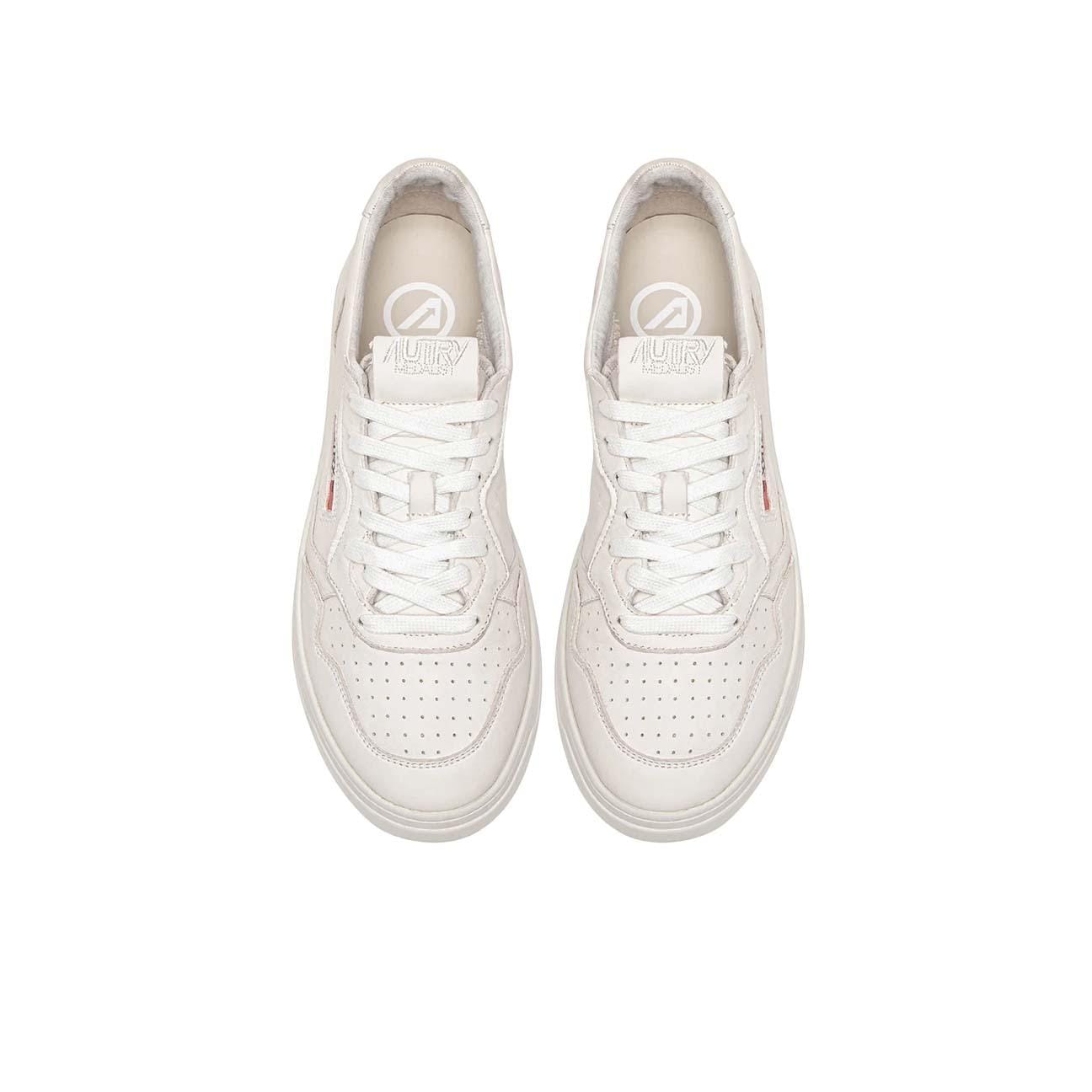 AUTRY Sneakers uomo Medalist Low in nappa Soft Bianco Ottico