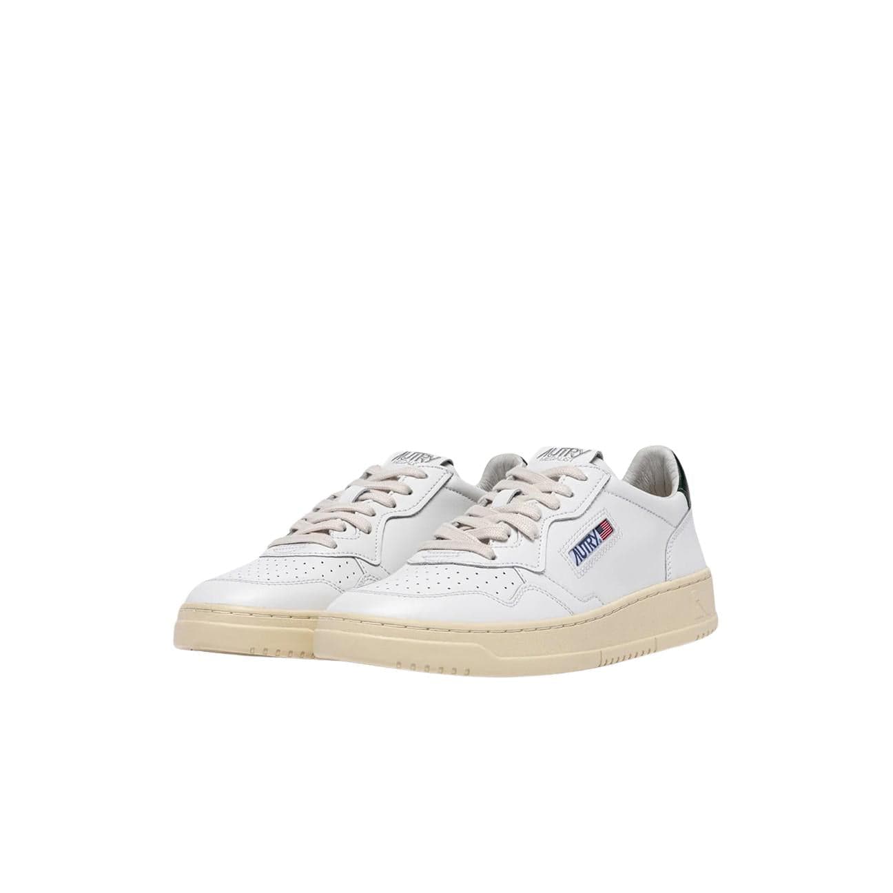 AUTRY Sneakers uomo Medalist Low in pelle Bianco e Pine