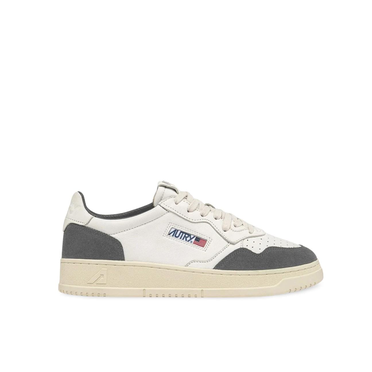 AUTRY Sneakers uomo Medalist Low in pelle e suede Bianco e Morel