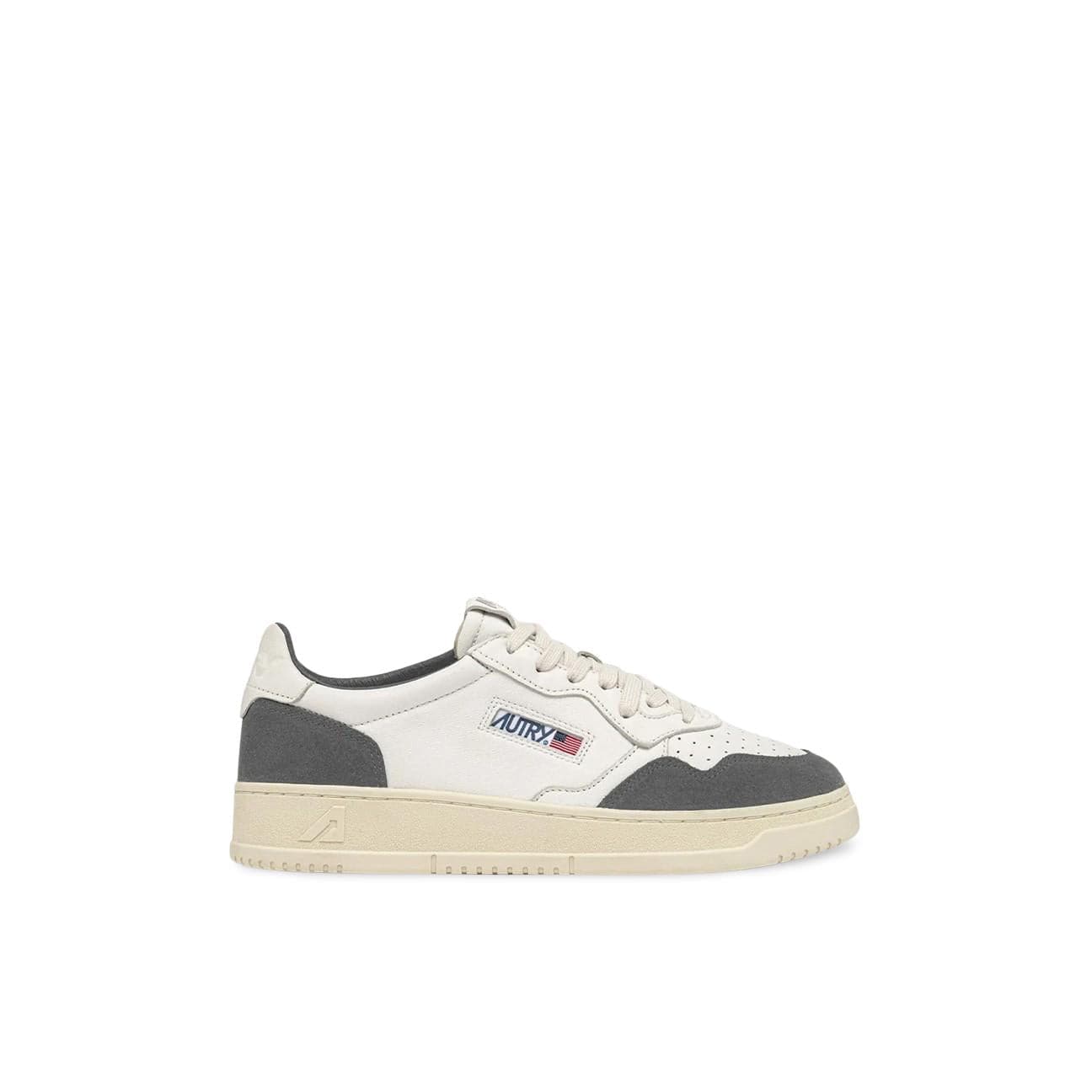 AUTRY Sneakers uomo Medalist Low in pelle e suede Bianco e Morel