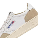 AUTRY Sneakers uomo Medalist Low in pelle e suede Bianco e Sand
