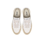 AUTRY Sneakers uomo Medalist Low in pelle e suede Bianco e Sand