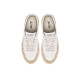 AUTRY Sneakers uomo Medalist Low in pelle e suede Bianco e Sand