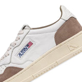AUTRY Sneakers uomo Medalist Low in pelle e suede Bianco e Tobacco