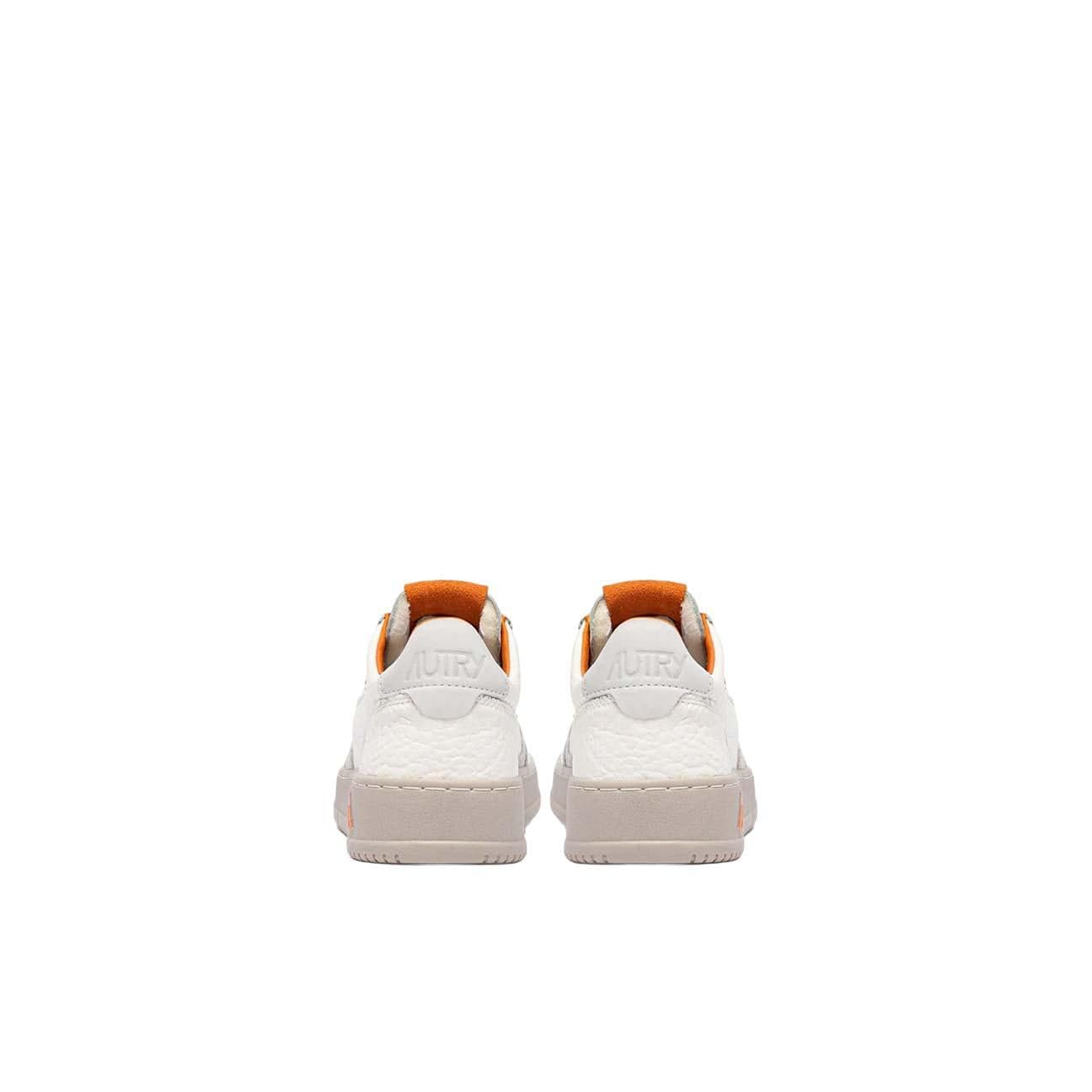 AUTRY Sneakers uomo Medalist Low in pelle Ensign N13 Bianco Arancio