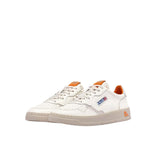 AUTRY Sneakers uomo Medalist Low in pelle Ensign N13 Bianco Arancio