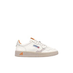 AUTRY Sneakers uomo Medalist Low in pelle Ensign N13 Bianco Arancio