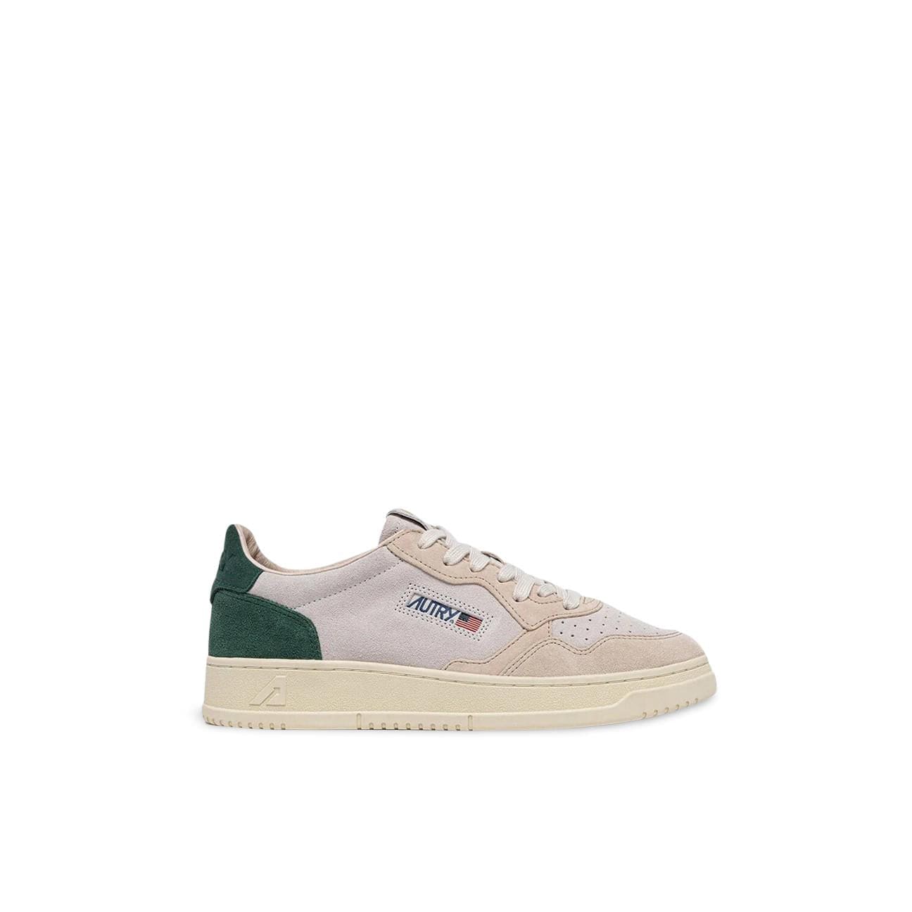 AUTRY Sneakers uomo Medalist Low suede tricolor Verde