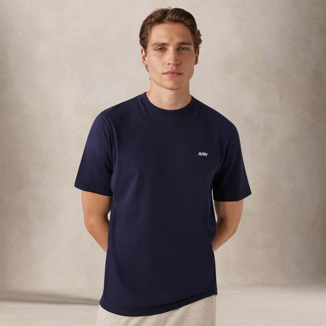 AUTRY T-Shirt uomo girocollo con logo Blue