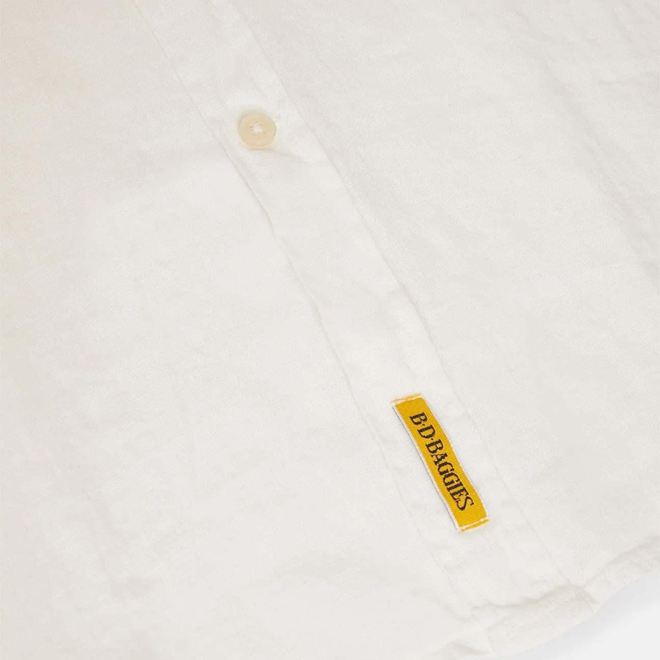 B.D. BAGGIES Camicia uomo in lino Bradford Bianco