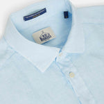 B.D. BAGGIES Camicia uomo in lino Bradford Celeste